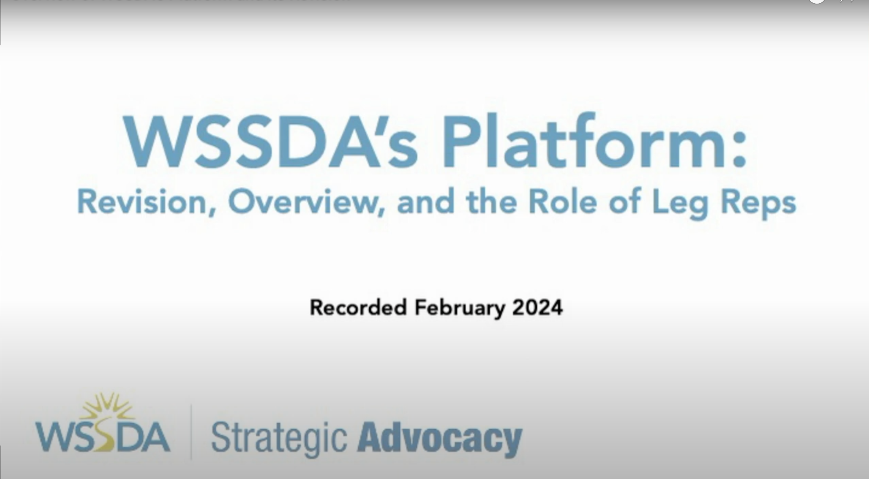 WSSDA's Platform.