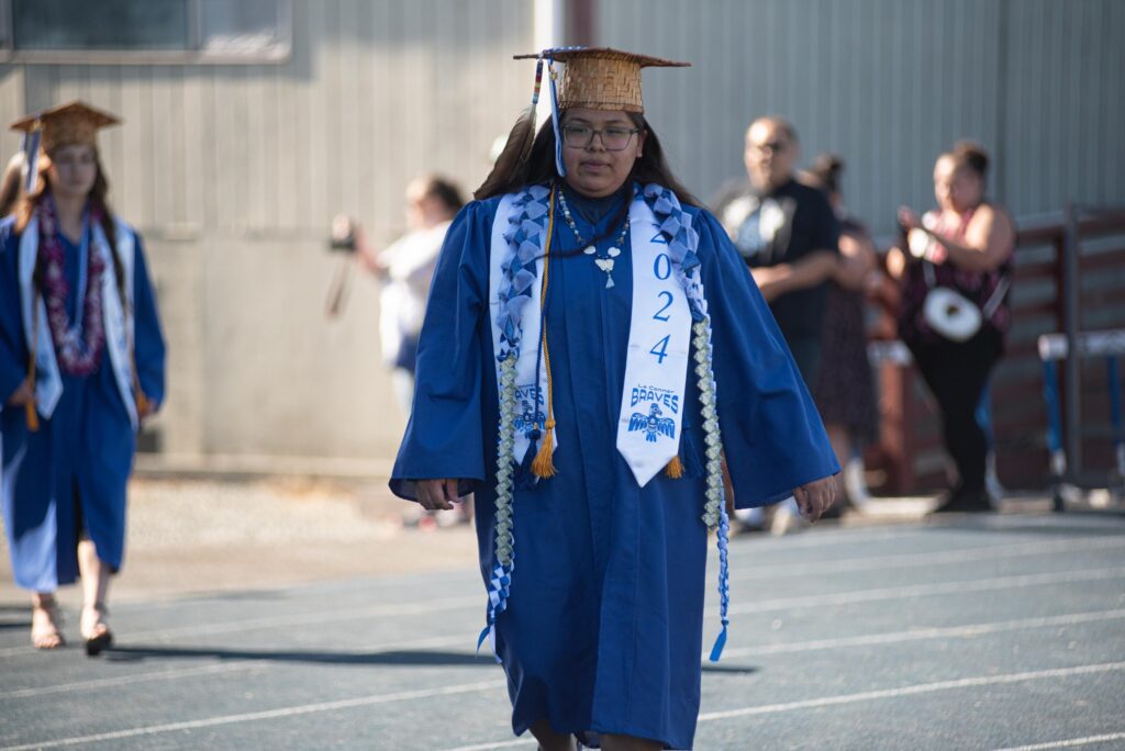 La Conner student graduating