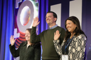 three WSSDA board officers taking the oath of office