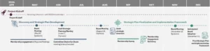 Timeline of WSSDA's strategic planning process from April to December 2026