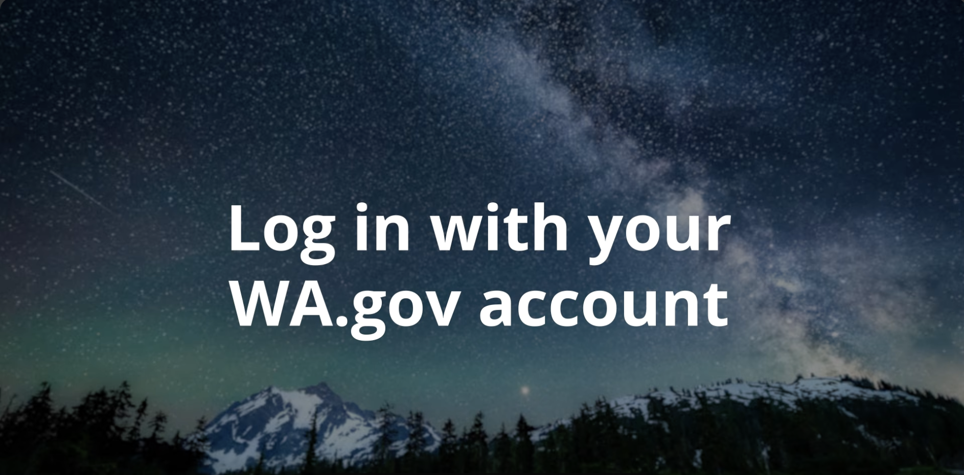 Log in with your WA.gov account opening screen